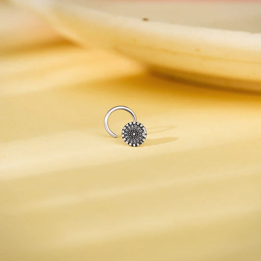 Oxidised Silver Classic Nose Pin
