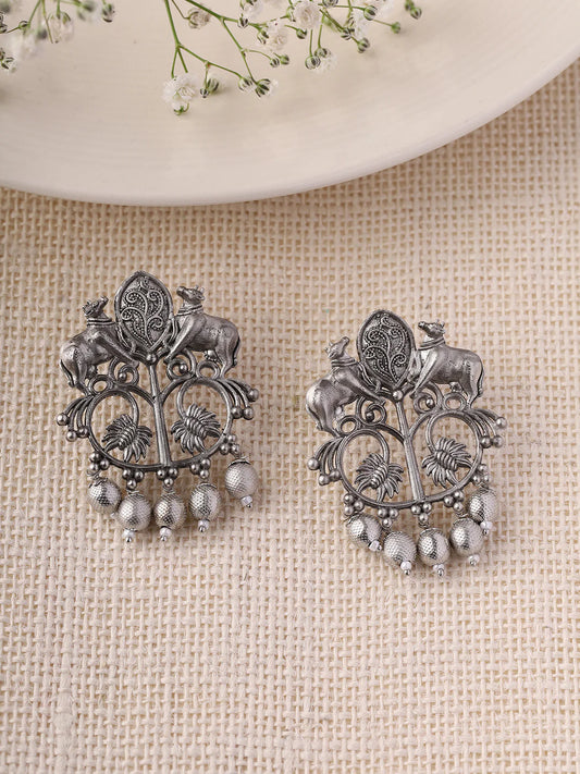 Oxidized Tribal Earrings