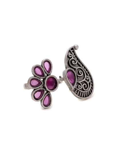 Mango and Floral Ruby Ring