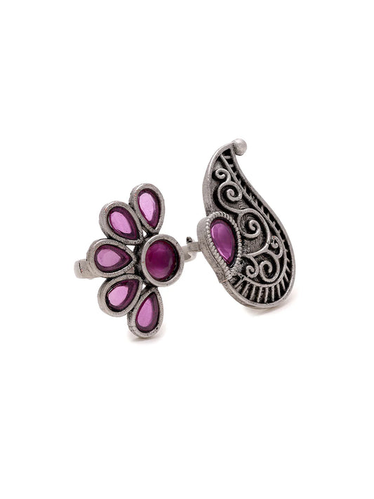 Mango and Floral Ruby Ring