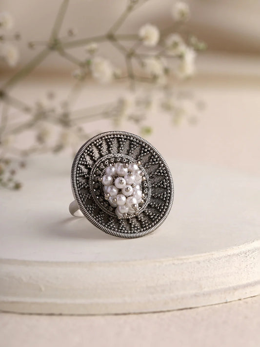 Oxidized Tribal Ring