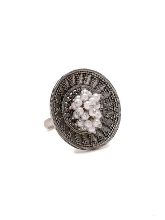 Oxidized Tribal Ring